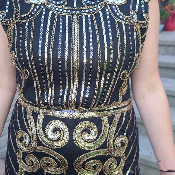 Gold Sequin Flapper Dress - Picture 3 of 4